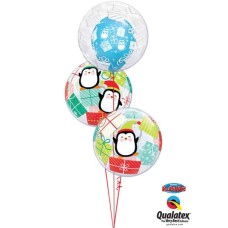 Bukiet 610 Penguins & Presents Bubbles Qualatex #44649 43438-2 52004